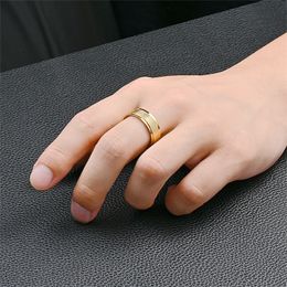 European and American New Titanium Steel Men's Ring Fashion Temperament Business Style Couple Ring Hand Jewelry Simple