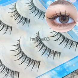 False Eyelashes 5 Pairs Natural Air False Eyelashes Cos Fairy Japanese Eyelashes Handmade Transparent Terrier Thick Curling Eyelash Makeup Tools x0630