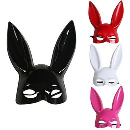 Party Masks 1Pcs Half Face Rabbit Ears Mask Halloween Animal Festival Bar Masquerade Girls Black Sexy Cosplay Props 230630