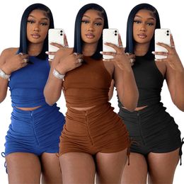 Women's Tracksuit two pieces sets summer 2 piece set outfits sexy for woman beach outfit shorts 230630