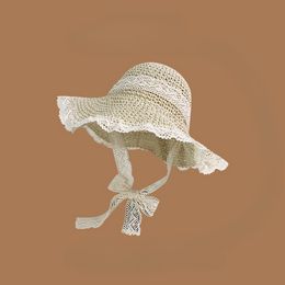 Women's Hat Hand-woven Lace Lace-up Hollowed Out Straw Hat Women's Summer Outing Sunscreen Beach Fashion Sun Hat Sun Visor