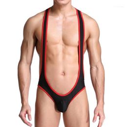 Stretch Shaper Open Back Leotard Sexy Men's Underwear Bodysuit Male Jumpsuits Wrestling Singlets Guy Jockstrap Shaper One-pie216S