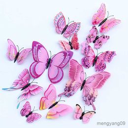 Other Home Decor Double Layer Butterflies Stickers Living Room Decor Wedding Kids Room Decoration DIY Art Magnet Stickers R230630