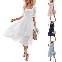 Casual Dresses Chiffon Dress Women High Waist 2023 In Summer White Wedding Long Y2k Party Holiday Sexy Maxi Pink Vestido