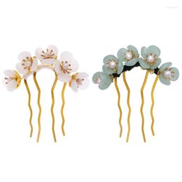Party Supplies Retro Chinese Style U-shape Hairpin Hair Stick With Flower Metal For Styling Accessories M6CD