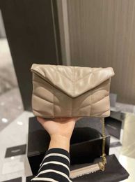 TOP QUALITY Luxury Handbag Shoulder Bag Brand LOULOU Y-Shaped Designer Seam Leather Ladies Metal Chain Black Clamshell Crossbody bag