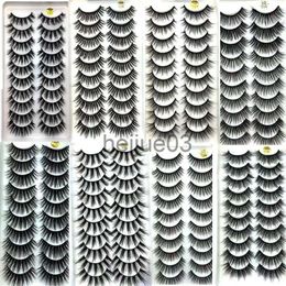 False Eyelashes 10 pairs of 3D handmade soft and charming false eyelashes naturally long to create perfect eye makeup thick cross eyelashes x0630