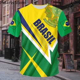 Herren T-Shirts Brasilien Flagge T-Shirt Brasilien National Emblem T-Shirts Fußballtrikot Fußballkleidung 2223 230630