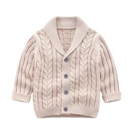 Coat Citgeett 0 3Y Autumn Winter Baby Boys Sweater Clothes Solid Knit Long Sleeve Single Breasted Warm 230630