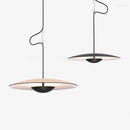 Pendant Lamps Modern Simplicity Individuality Art Tieyi Chandelier Black Wood Grain LED Energy Saving Eye Protection Living Room Decorate