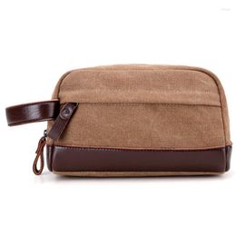 Storage Bags Zipper Men Travel Canvas Toiletry Bag Wash Shower Makeup Organiser Portable Case Pouch Faux Leather