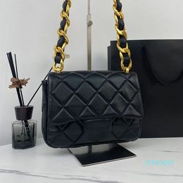 2023-Designer bag chain crossbody bag Women luxury handbags Wallet Rhombic lattice shoulder 3 sizes Fashion lady Leather black purse
