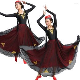 Stage Wear Women Xinjiang National Costume Uygur Dance Clothing Sets Female Chinese Folk Dress Performance