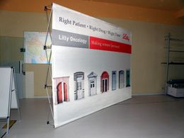 Straight tension fabric backdrop stand custom trade show pop up display 10x10 for exhibition booth