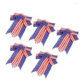 Party Decoration 5Pcs Star Stripes Bow Color Lasting Deformation Resistance Independence Day For Home Door Garlands Mailboxes Decor