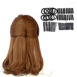Hair Clips 40Pcs Barrette Pins 20Pcs Duckbill 10Pcs Elastic Band Makeup Black Invisible Styling Accessory