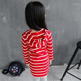 Girl Dresses Striped Hooded 2023 Spring Summer Baby Children Kids Casual Stitching