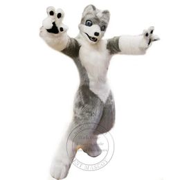 Super Cute White Grey Wolf Mascot Costume Fancy dress carnival Anime Plush costume