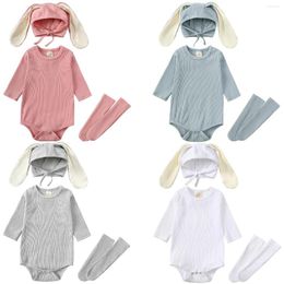 Clothing Sets Born Bodysuit Cap Leg Warmer Baby Girl 3-Pieces Clothes Set Boys Jumpsuit Costumes Cute Infant Socks Leggings