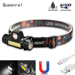 Headlamps COB Led Headlamp Waterproof 2 Light Modes With Magnet Outdoor Camping Fishing Headlight Multifunction Head Lamp