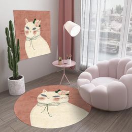 Carpets Alfombras Para Salon Rug Children Round Carpet Cartoon Lovely Girl Hanging Basket Chair Cushion Princess Bedroom Living Room