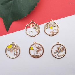 Charms 10pcs Enamel Openwork Animal Charm For Jewelry Making Bulk Metal Necklace Pendant Earring Diy Accessories Craft