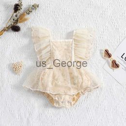 Clothing Sets mababy 018M Newborn Infant Baby Girl Romper Lace Tulle Princess Jumpsuit Birthday Clothing Sunsuit D01 J230630