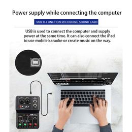 Mixer Q12 Sound Card Audio Mixer Sound Board Console Desk System Interface 4 Channel 48v Power Stereo Computer Sound Card