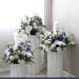 Decorative Flowers 60cm Artificial Flower Ball Wedding Table Center Stand Geometric Shelf Party Stage Display