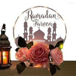 Table Lamps Islamic Decorations For Home Flower Eid Ornaments With LED Lights Freestanding Centerpiece Sign Gifts Office