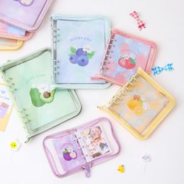 MIni Gradient Zipper Binder Pocards Collect Book Postcards Organizer Journal Notebook And Sleeves School Stationery