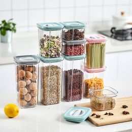 Storage Bottles Transparent Plastic Food Sealing Jar Kitchen Soybean Grain Tea Nuts Preservation Box