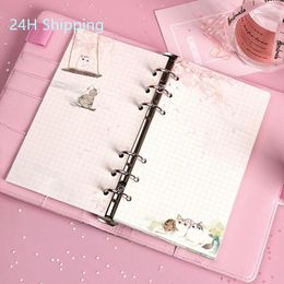Brushes 2021 A6 Kawaii Looseleaf Notebooks and Journals Cute Ring Binder Daily Weekly Diary Planner Agenda Notebook School Stationery