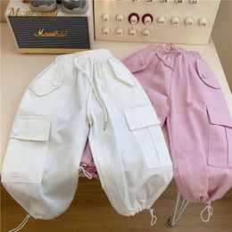 Pantaloni Moda Neonata Ragazzo Cotone Cargo Pant Autunno Primavera Inverno Infantile Bambino Abbigliamento casual 110Y 230625