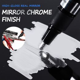 Markers Mirror Silver Paint Pen Chrome Marker Metal Waterproof DIY Liquid Signature Model Highgloss Electroplating 230630