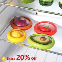 Curtains Reusable Kitchen Transparent Use Sealed Freshkeeping Storage Box Onion Tomat Avocad Lemon Crisper Easy to Clean Kitchen Gadgets