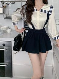 Tute da donna Imposta Donna Bella Harajuku Preppy Girls Camicia All-match Casual Chic Sweet Summer Fashion Holiday Young Style Outfits