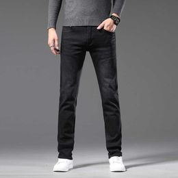Men's Jeans designer Guangzhou Xintang Korean Slim-fit pants Slim Fit Thick European Youth Pure Black Autumn and Winter Fashion Brand 7AWJ JVQ5