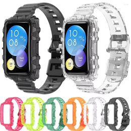 Watch Bands Soft Case Integrated Clear Band For Huawei Fit 2 Strap Plastic Sport Belt Bracelet Correa