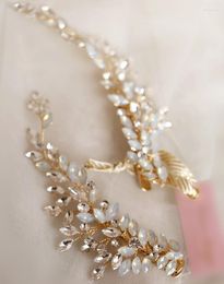 Hair Clips & Barrettes Jonnafe Delicate Bridal Opal Crystal Pins Handmade Gold Color Wedding Accessories Women JewelryHair