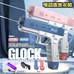 Electric Water Storage Gun Pistol Shooting Toy Portable Children Summer Beach Outdoor Fight Fantasy Toys for Boys Kids Game