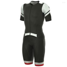 Racing Sets 2023 Pro Team Triathlon Suit Men's Short Sleeve Cycling Jersey Skinsuit Jumpsuit Maillot Ropa Ciclismo Set