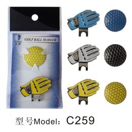 Other Golf Products Pack 3 Pcs Magnetic Ball Mark w Glove Design Hat Clip Blue Yellow White Marker Position Drop Ship 230629