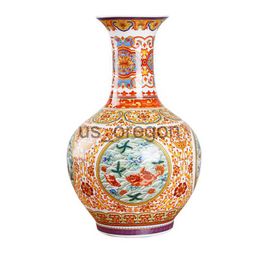 Vases Jingdezhen Enamel Waterweeds Ceramic Vase Ancient Ming and Qing Porcelain x0630
