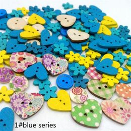 Wooden Buttons mixed size Colour 2 holes for handmade Gift Box Scrapbooking Crafts Party Decoration DIY Sewing draw296S
