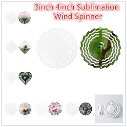 3inch 4inch Sublimation Wind Spinner 3D Aluminium Wind Spinners Hanging Garden Decoration for Outdoor Garden Ornaments for Christmas Hallween