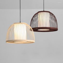 Pendant Lamps Modern Chinese Style Bamboo Chandelier Lantern Restaurant Bar Lamp Aisle Corridor Zen Small