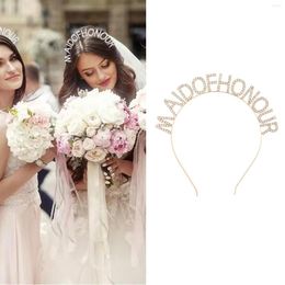 Hair Clips Bridesmaid Accessories Rhinestone Headband Maid Of Honour Crystal Hairbands Team Bride Wedding Shower Party Jewelry
