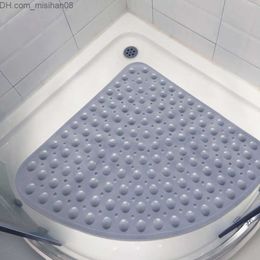 Bath Mats Corner Shower Mat Sector Rubber Anti-slip Quadrant Bath Mat Anti-Bacterial Suction for Shower Tub Non-slip Bathtub Mat 54x54CM SH190919 Z230630