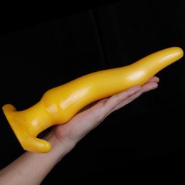 Long Finger Model Anal Plugs Golden Transparent Lesbian Gay Realistic Anus Toys Massage Masturbator Dick Penis Butt Anus G-Spot Sex Orgasm Strong Suction Cup